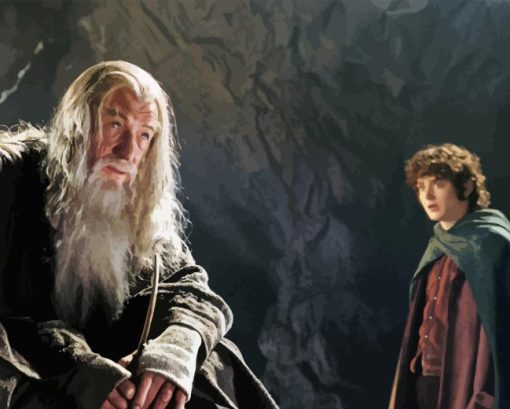 Lord of The Rings Gandalf and Frodo Diamond Painting