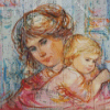 Mother and Daughter Edna Hibel Diamond Painting