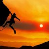 Mountain Climbing Sunset Silhouette Diamond Painting