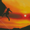 Mountain Climbing Sunset Silhouette Diamond Painting