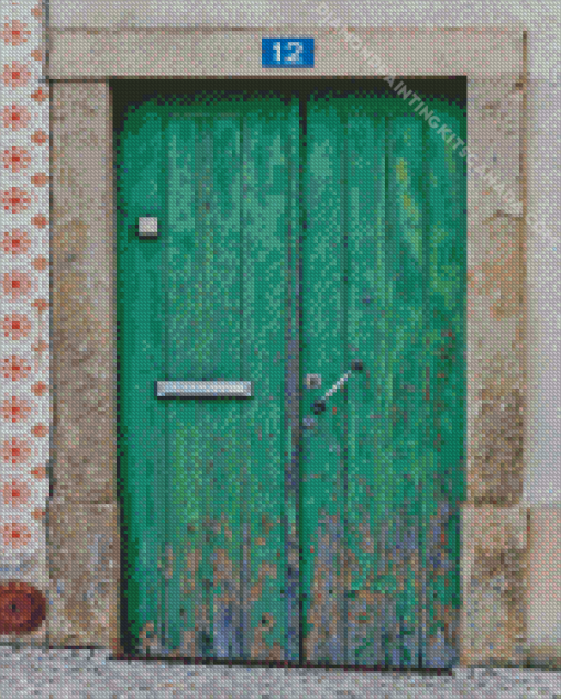 Old Green Door Diamond Painting