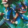 Pokemon Ash And Greninja Diamond Painting