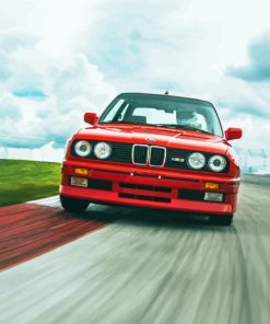 Red BMW E30 on Road Racing Diamond Painting