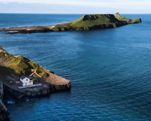 Rhossili Worms Head Island Diamond Painting