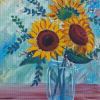 Sunflowers In Mason Jar Diamond Painting