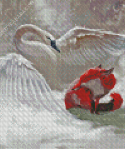 Swans and Red Fox Diamond Painting