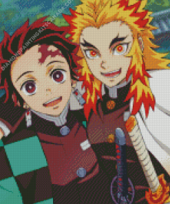 Tanjiro Kamado and Kyojuro Rengoku Diamond Painting