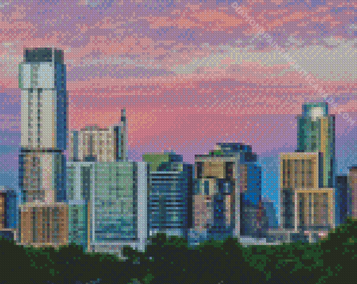 Texas Austin Skyline Diamond Painting