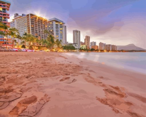 Waikiki Beach Hawaii Diamond Painting