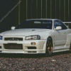 White R34 Skyline GTR Diamond Painting