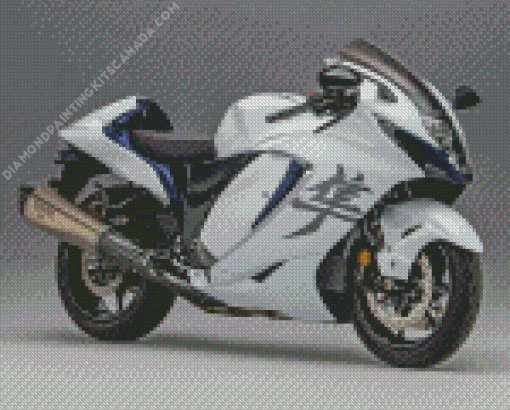 White Suzuki Hayabusa Diamond Painting