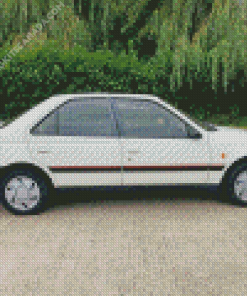 White Car Peugeot 405 Diamond Painting