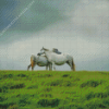 Wild Grey Horse Couple Diamond Painting