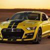 Yellow Ford Mustang Car Diamond Painting