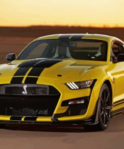 Yellow Ford Mustang Car Diamond Painting