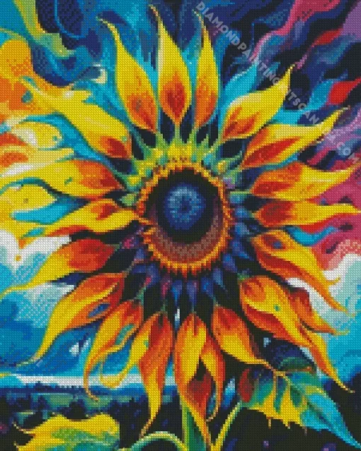 Abstract Sunflower Diamond Painting