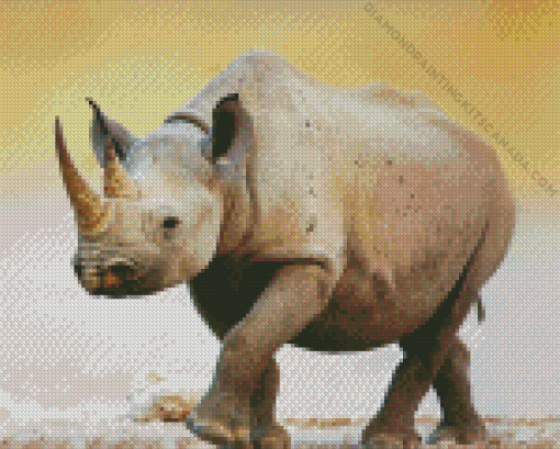 Black Rhino Baby Diamond Painting