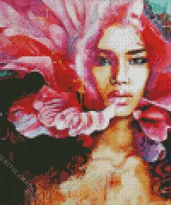 Dimitra Milan Flowering Woman Head Diamond Painting