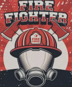 Fire Fighter Poster Diamond Painting