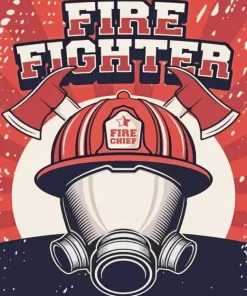 Fire Fighter Poster Diamond Painting