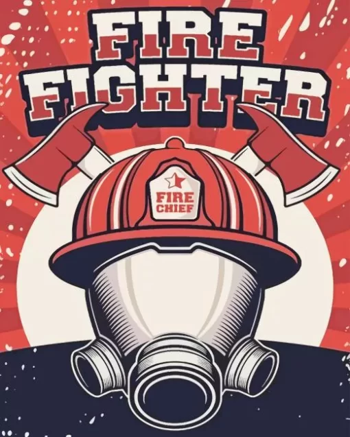 Fire Fighter Poster Diamond Painting