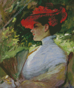 Frank Duveneck Lady with Red Hat Diamond Painting