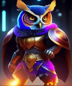 Futurism Owl Warrior Diamond Painting