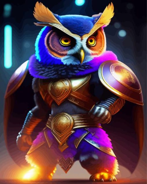 Futurism Owl Warrior Diamond Painting