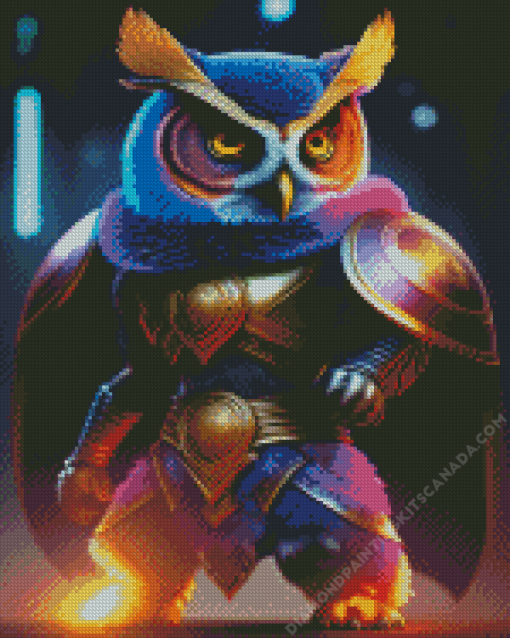 Futurism Owl Warrior Diamond Painting