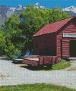 Glenorchy Wharf and Red Shed Diamond Painting