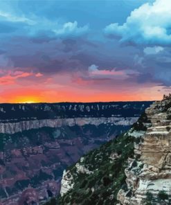 Grand Canyon North Rim At Sunset Diamond Painting