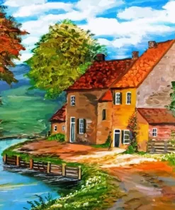 House And River Diamond Painting