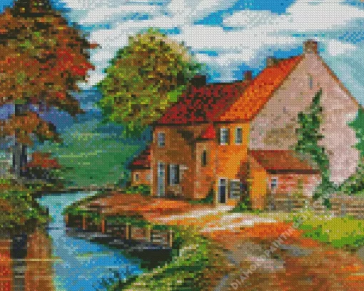 House And River Diamond Painting