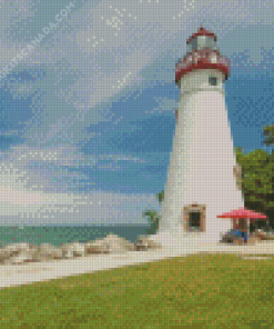 Marblehead Lighthouse in Lakeside Diamond Painting