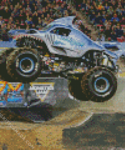 Megalodon Monster Blue Truck Diamond Painting