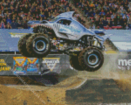 Megalodon Monster Blue Truck Diamond Painting