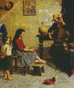 Musica Rustica by Eugenio Zampighi Diamond Painting