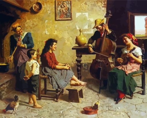 Musica Rustica by Eugenio Zampighi Diamond Painting