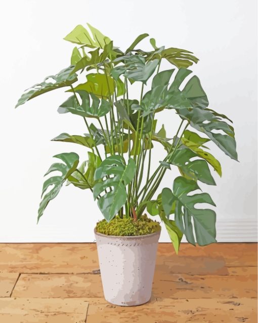 Philodendron Plant Pot Diamond Painting