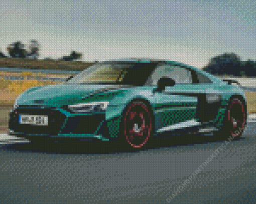 R8 Audi Green Car Diamond Painting