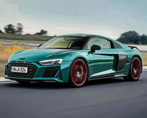 R8 Audi Green Car Diamond Painting