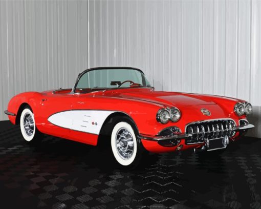 Red Corvette 58 Diamond Painting