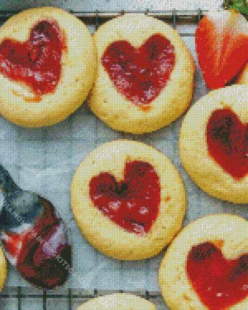 Strawberry Jam Cookies Diamond Painting