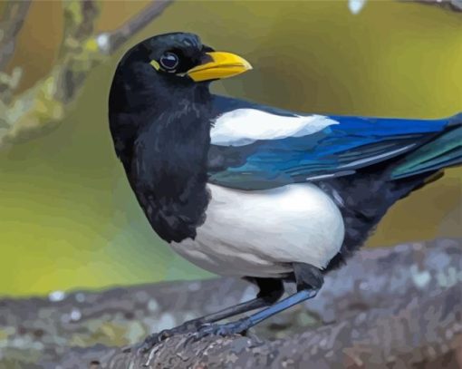 The Yellow Billed Magpie Bird Diamond Painting