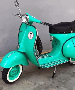 Turquoise Vespa Scooter Diamond Painting