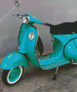 Turquoise Vespa Scooter Diamond Painting