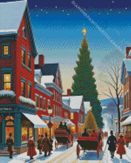 Vintage Christmas Evening Vibes Diamond Painting