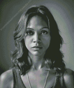 Black And White Zoe Saldana Diamond Painting