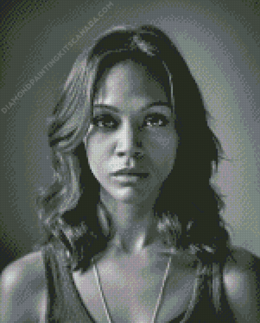 Black And White Zoe Saldana Diamond Painting