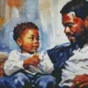 Black Father And Child Art Diamond Painting